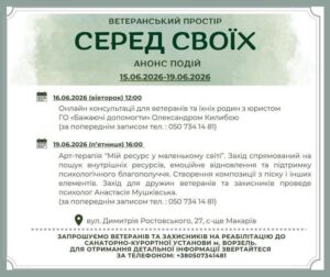 Анонс подій у ветеранському просторі "СЕРЕД СВОЇХ"